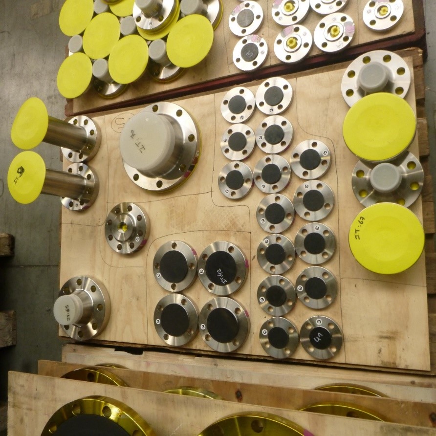 Produced pipe flanges ready for final inspection
