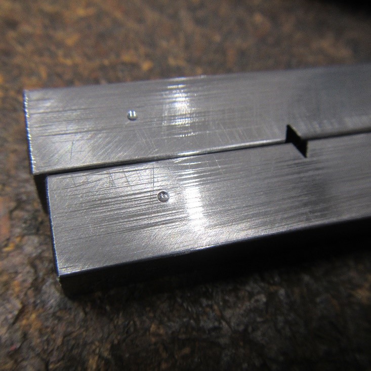 Hardness test performed on the test piece